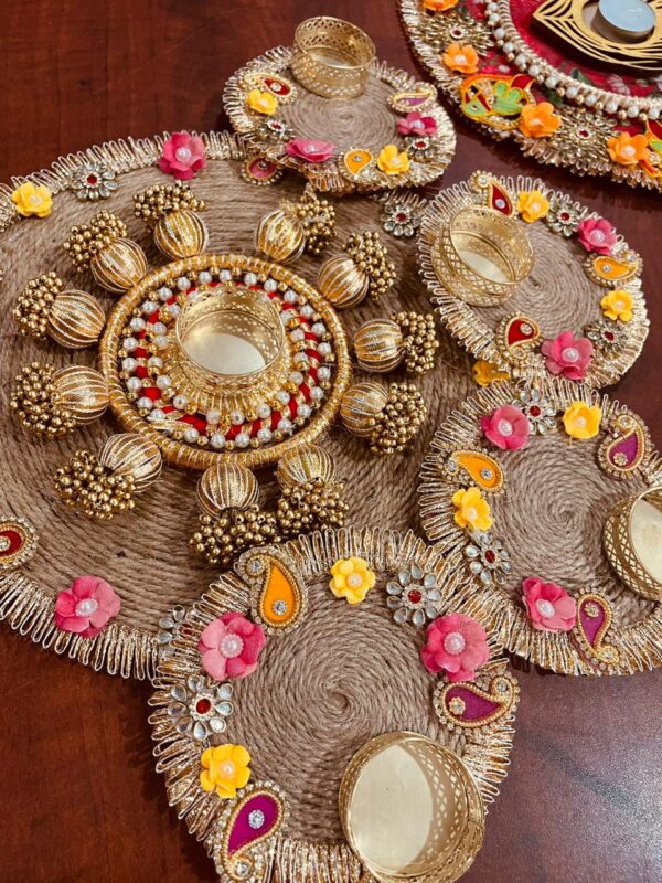 Round Jute Rangolis Set of 5 - Image 3