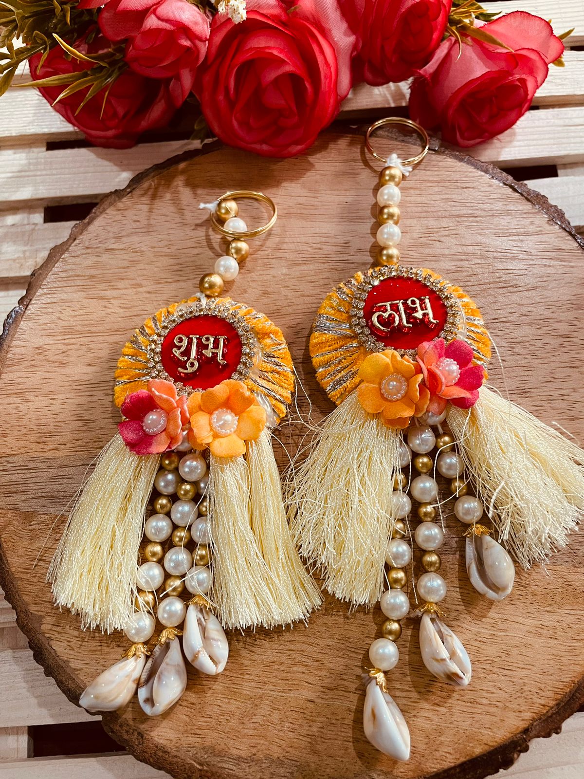 6" Shubh Labh Hangings Single Pair
