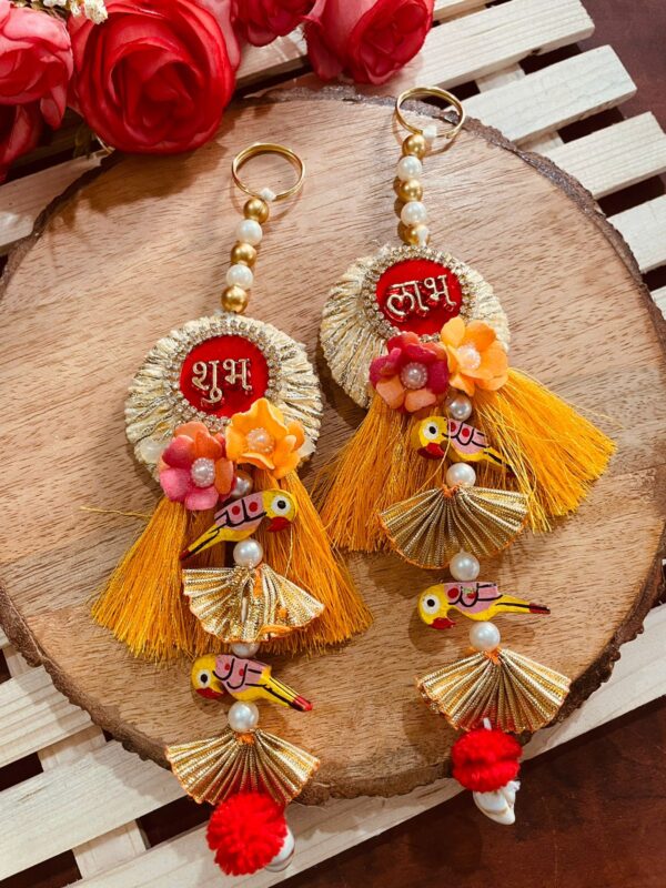 6" Shubh Labh Hangings Single Pair - Image 2