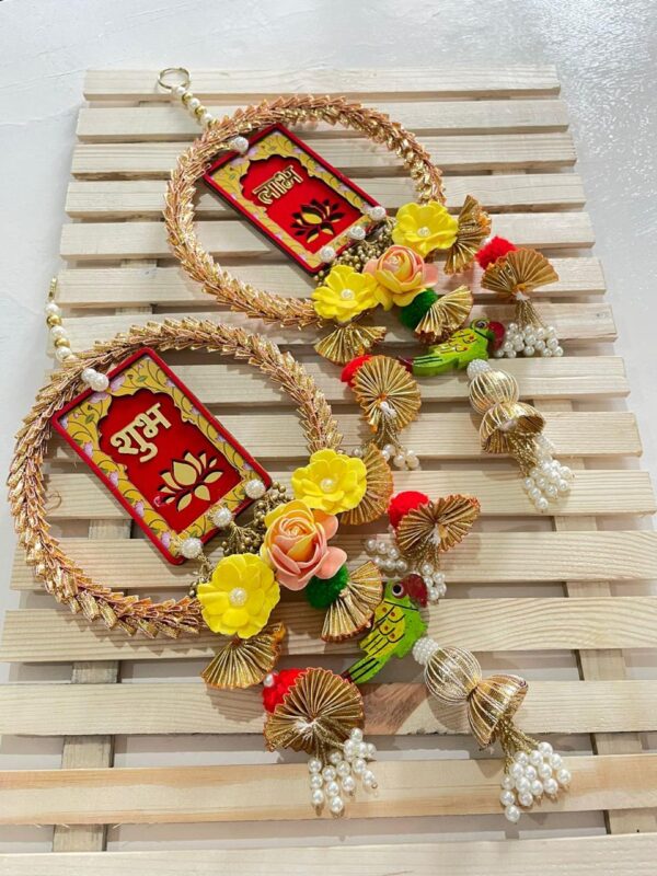 8" Plus Shubh Labh Hangings Single Pair - Image 2