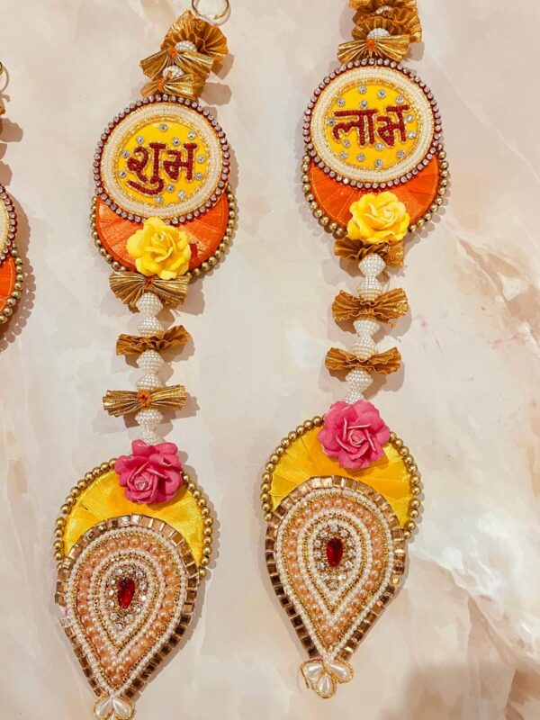 8" Plus Shubh Labh Hangings Single Pair - Image 4