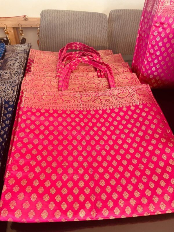 Large Benarsi Silk Hamper Bags - Image 3