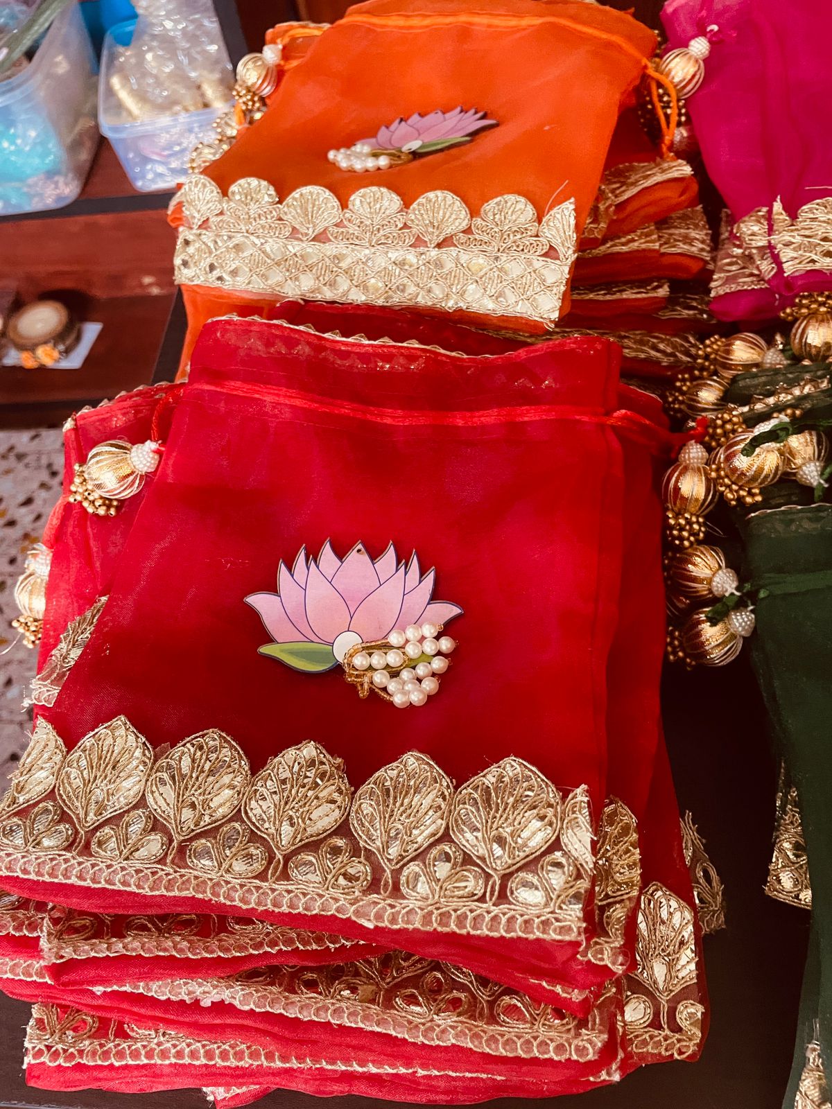 Double Organza Lotus Potli