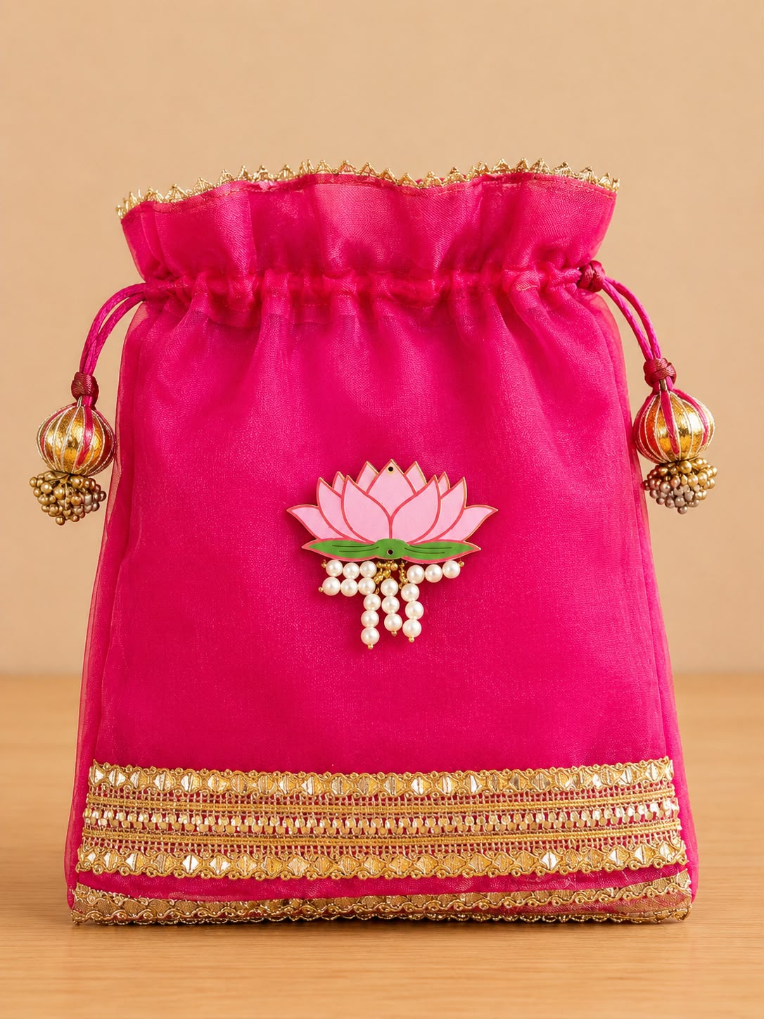 Double Organza Lotus Potli 7/9 inches (pack of 20) - Image 2