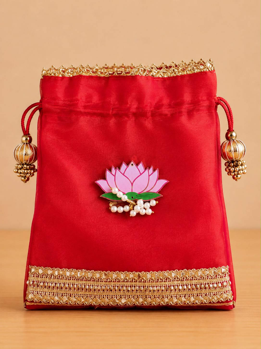 Double Organza Lotus Potli 7/9 inches (pack of 20) - Image 3