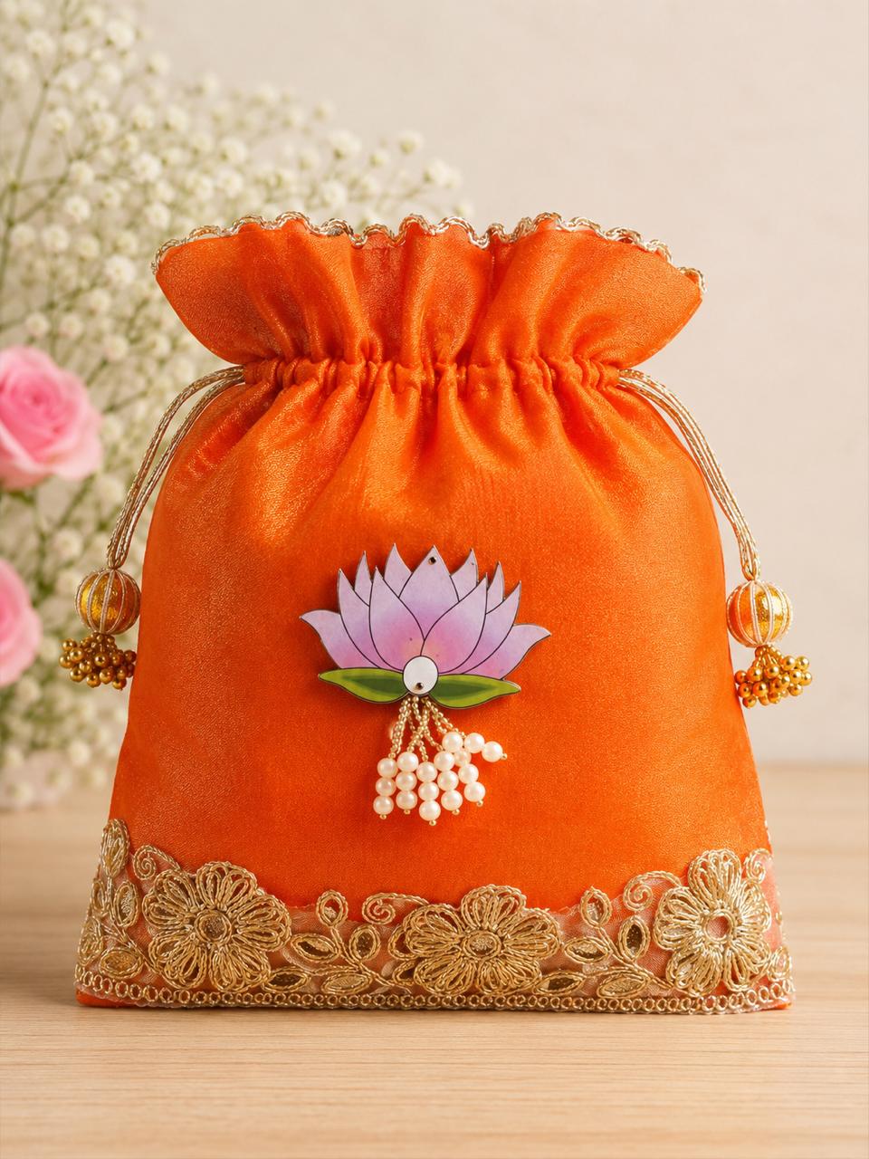 Double Organza Lotus Potli 7/9 inches (pack of 20) - Image 5