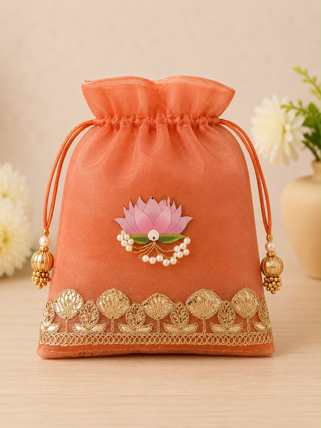 Double Organza Lotus Potli 7/9 inches (pack of 20) - Image 6