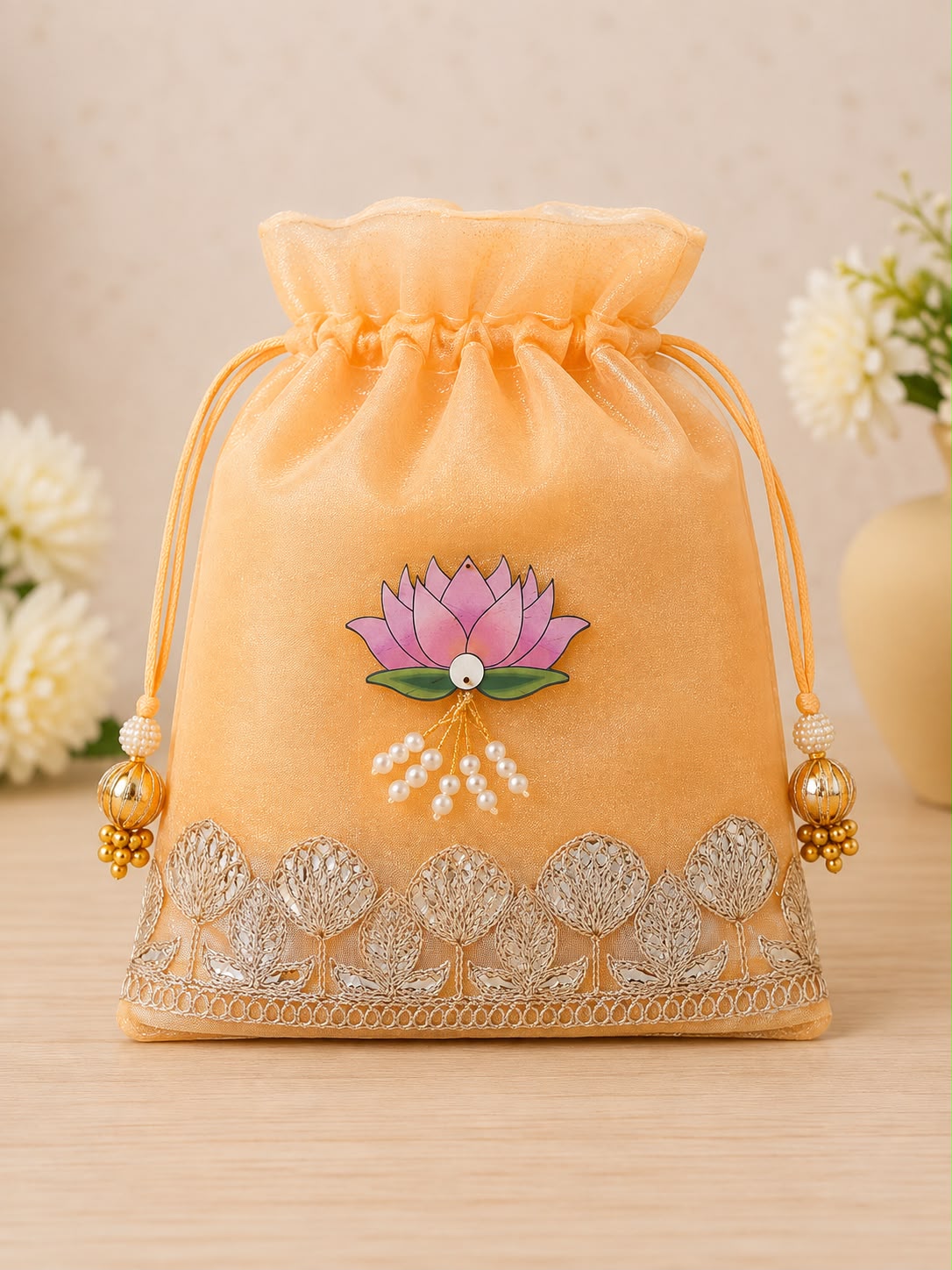 Double Organza Lotus Potli 7/9 inches (pack of 20) - Image 7