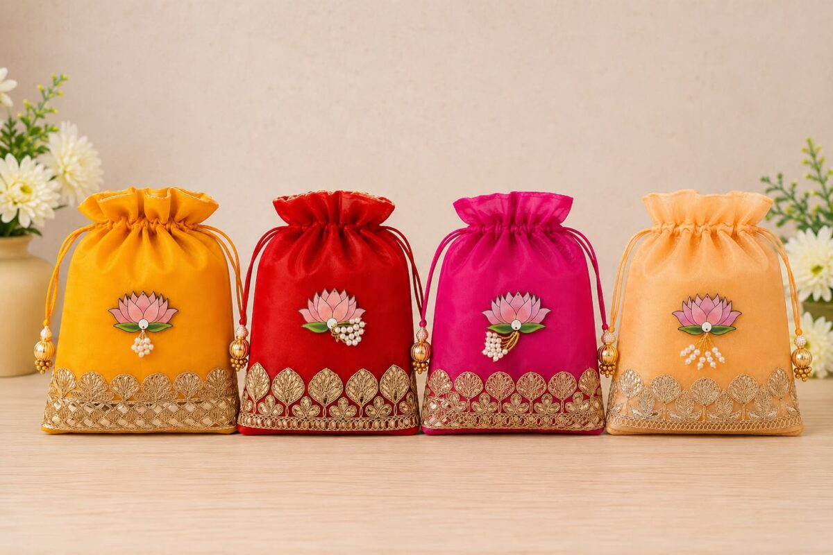 Double Organza Lotus Potli 7/9 inches (pack of 20)