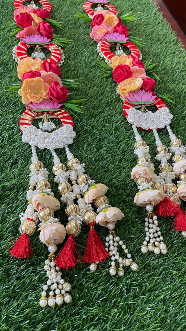 Heavy Red Floral Hangings - Image 3