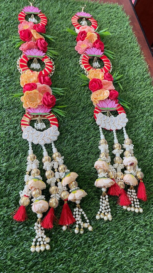 Heavy Red Floral Hangings - Image 2
