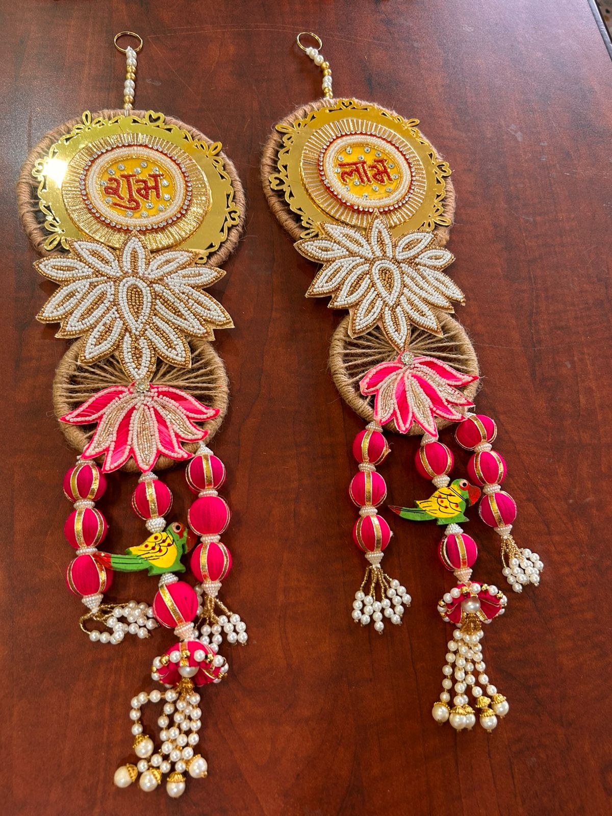 Gold Lotus Shubh Labh Hanging