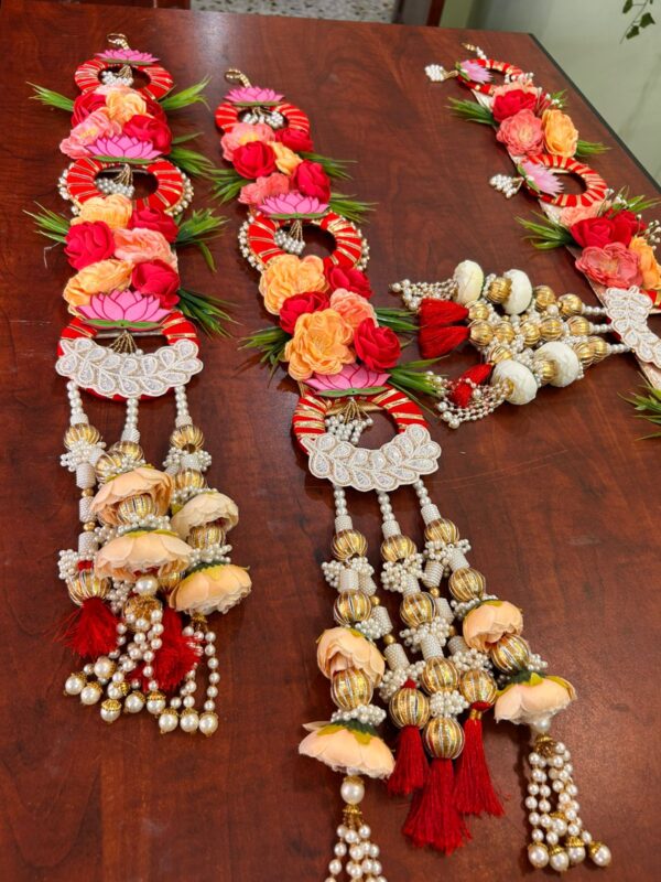 Heavy Red Floral Hangings - Image 4