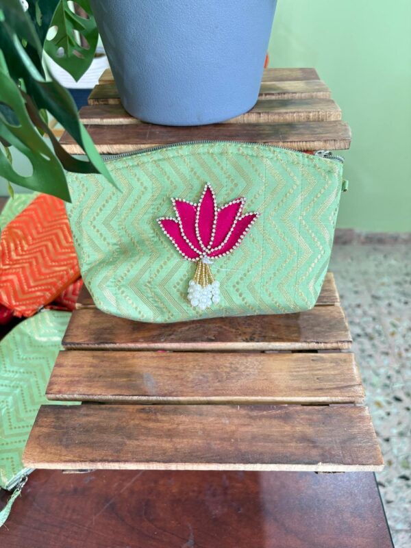Brocade Toilet Pouch with Zip - Image 5