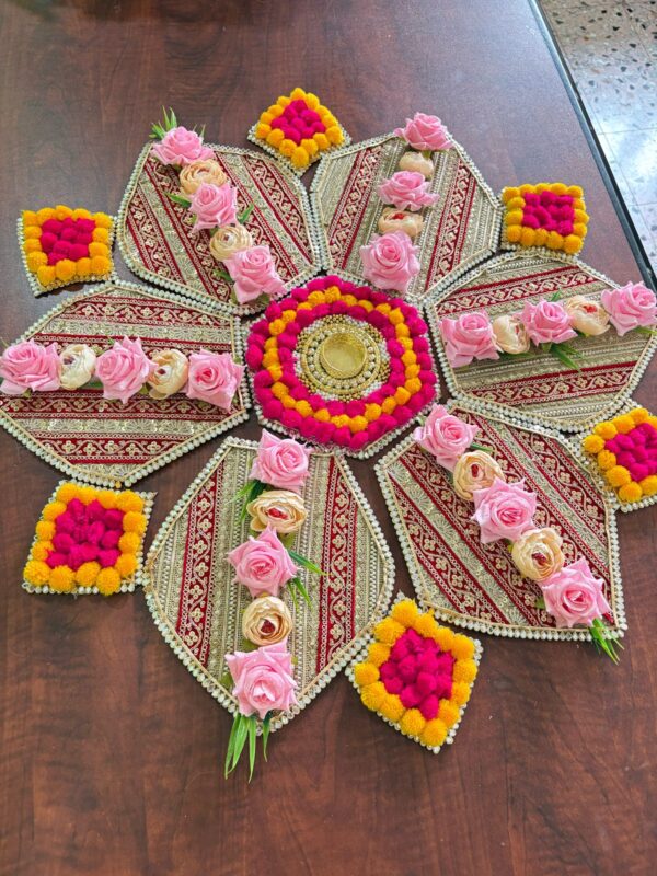 6 Petal Flower Floor Rangoli - Image 2