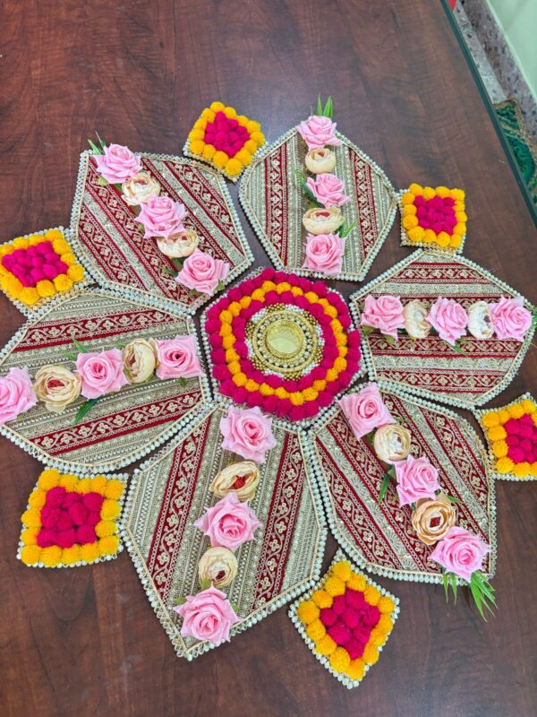 6 Petal Flower Floor Rangoli