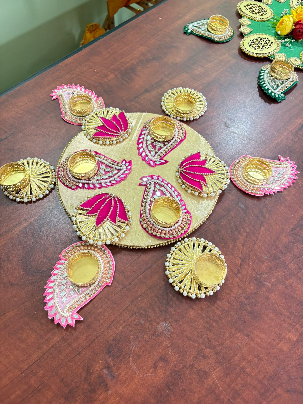Golden Lotus Kairi Rangoli Set