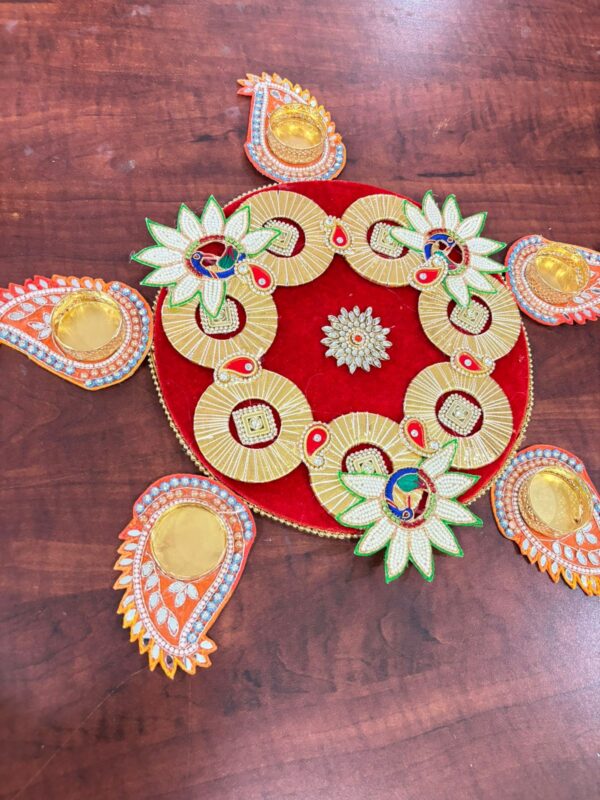 Red Peacock Kairi Rangoli set - Image 3