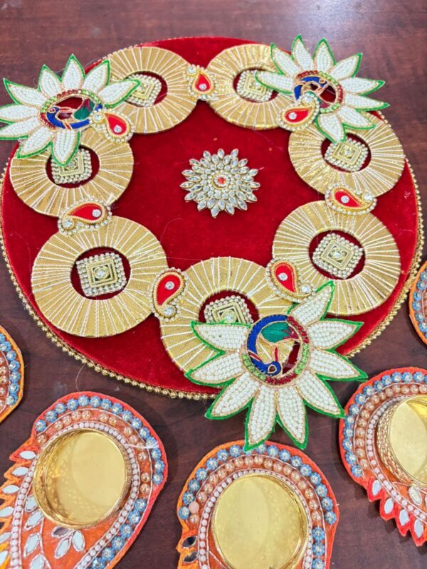 Red Peacock Kairi Rangoli set - Image 5
