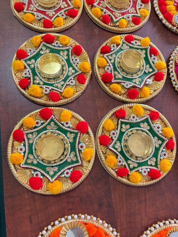 6" MDF T light With Embroidered Buti - Image 2