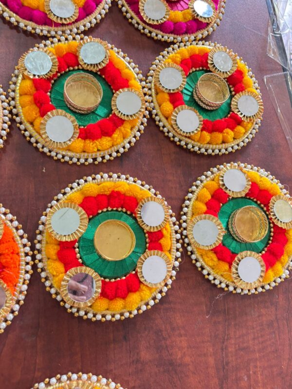 6" Pom Pom Mirror T lights - Image 4