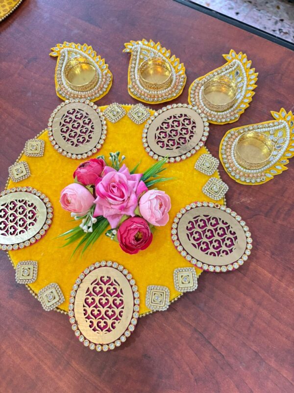 Yellow Cutwork Kairi Rangoli set