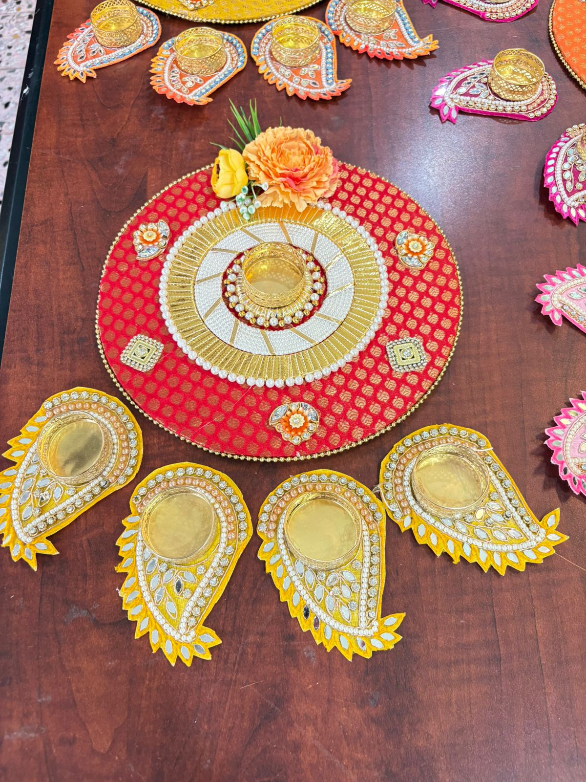 Floral Brocade MDF Rangoli Sets