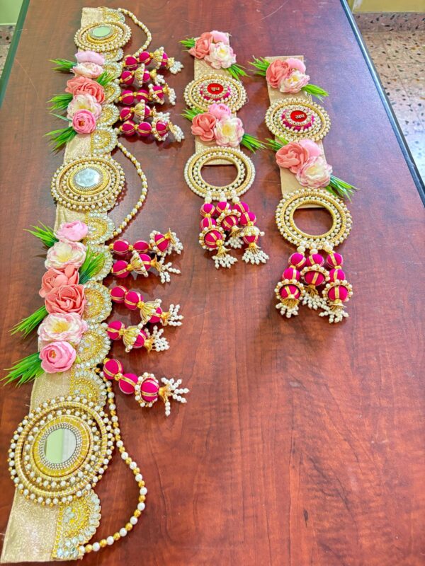 Mirror Gold Floral Bandanwar - Image 4