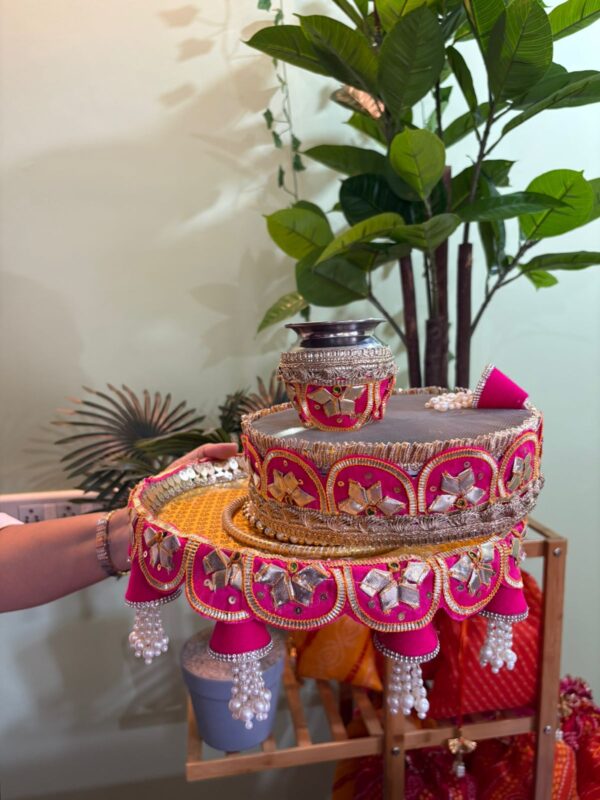 Karwa Chauth Pink Gota Set - Image 3