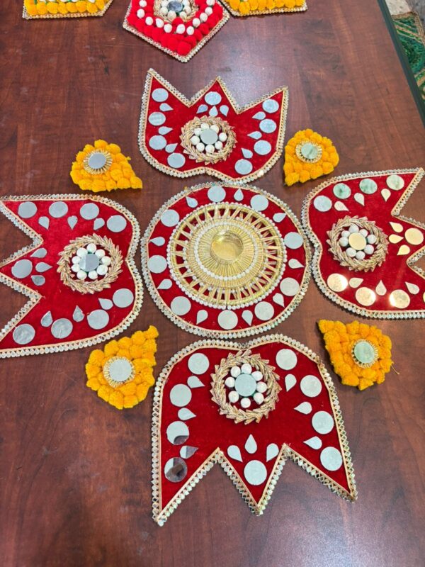 Red Mirror Floor Rangoli Set - Image 3