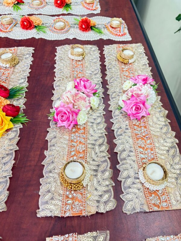 Golden Lace Table Runner Mats - Image 3