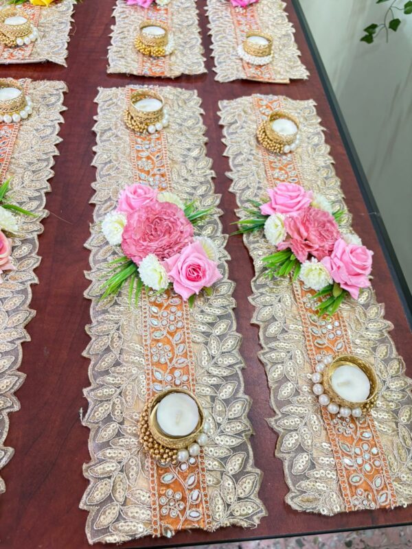 Golden Lace Table Runner Mats - Image 2