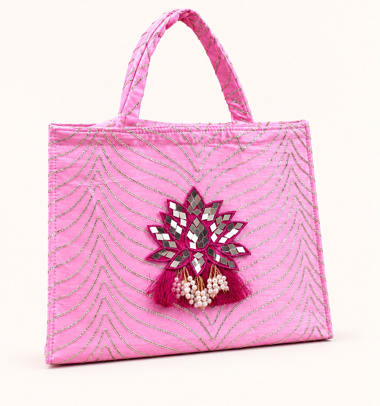 Gota Zip Hamper Bag with Mirror Lotus - Image 7