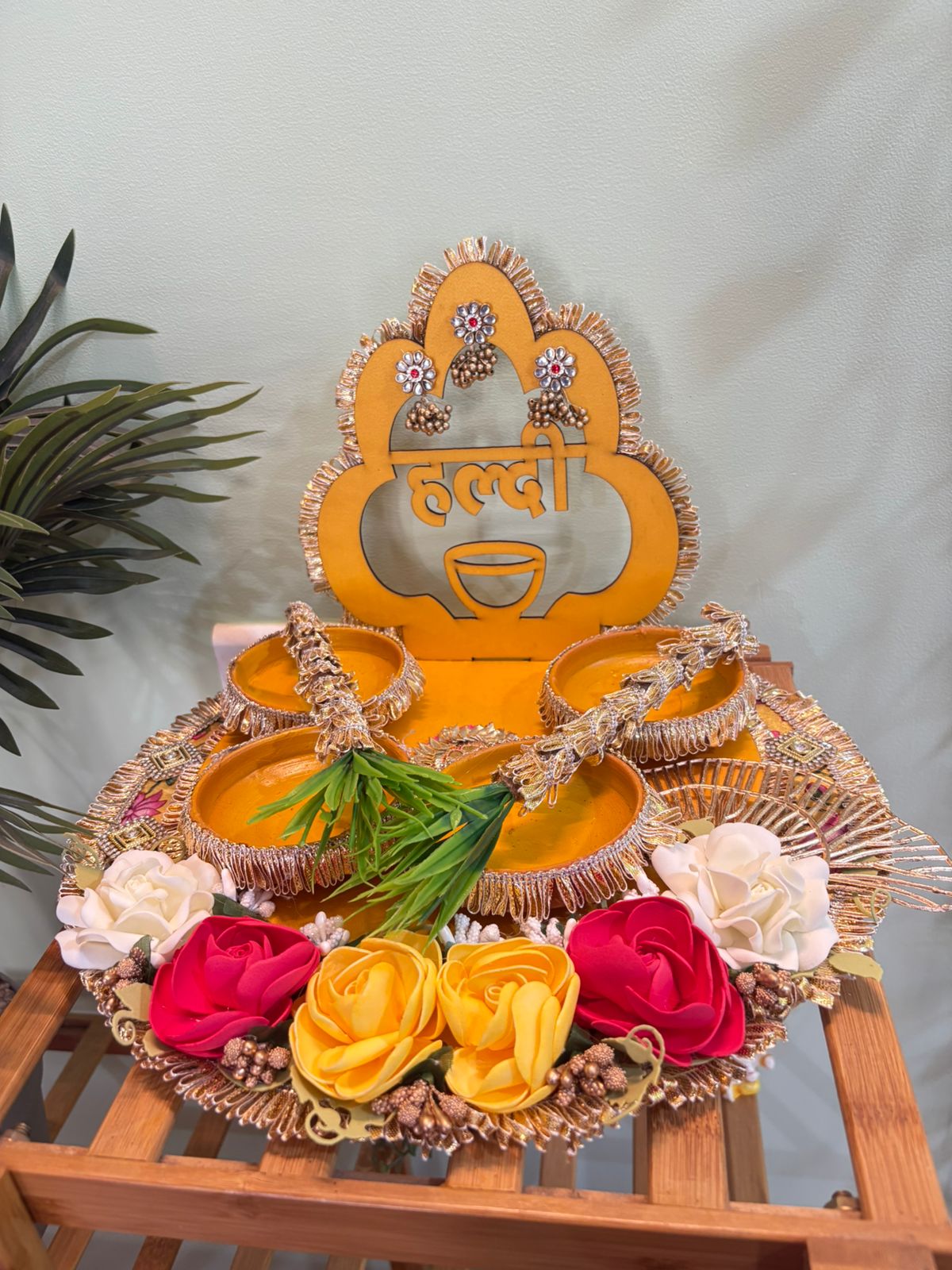 Haldi Platters with Fancy Backdrop - Image 2