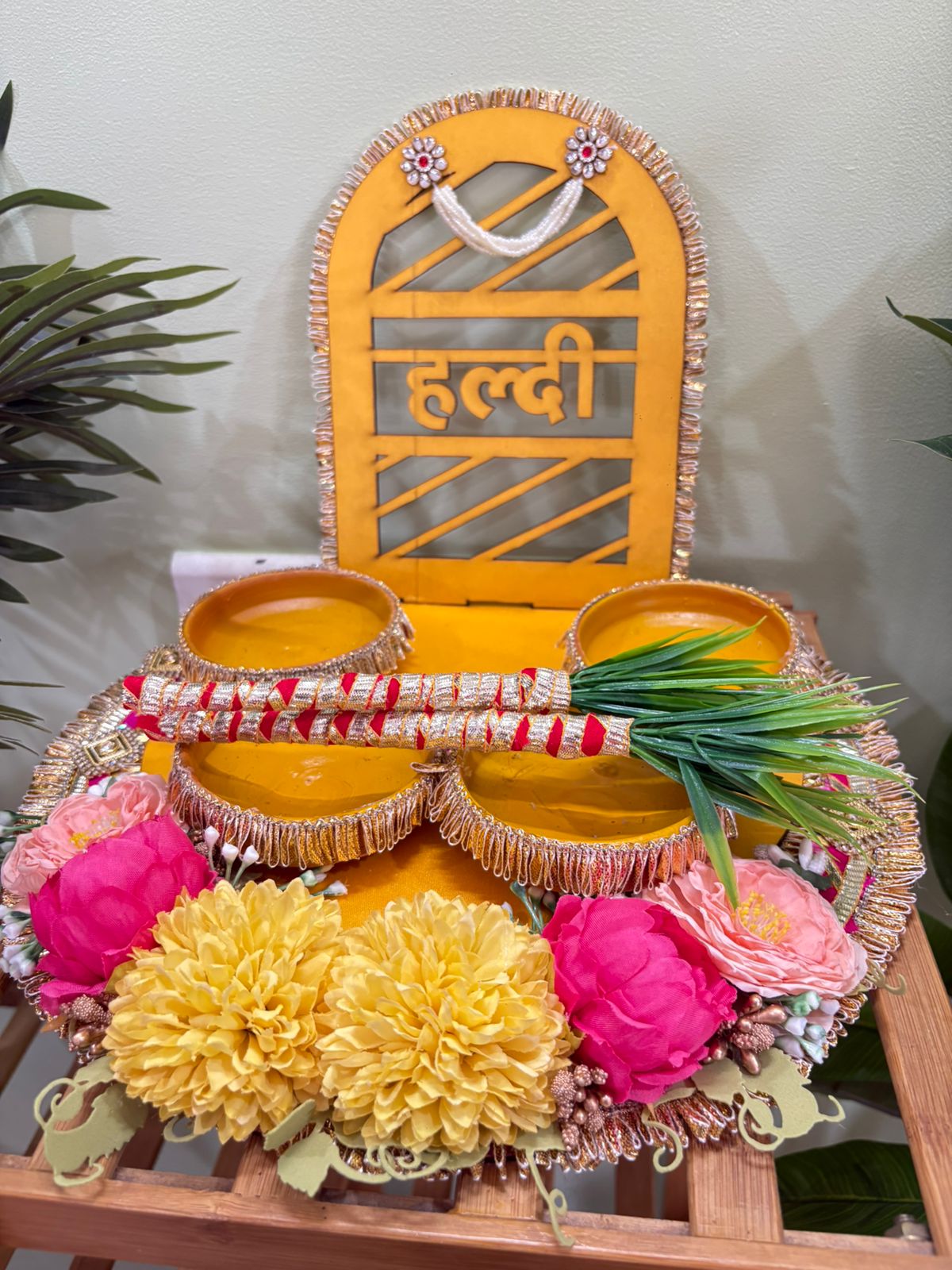 Haldi Platters with Fancy Backdrop - Image 3