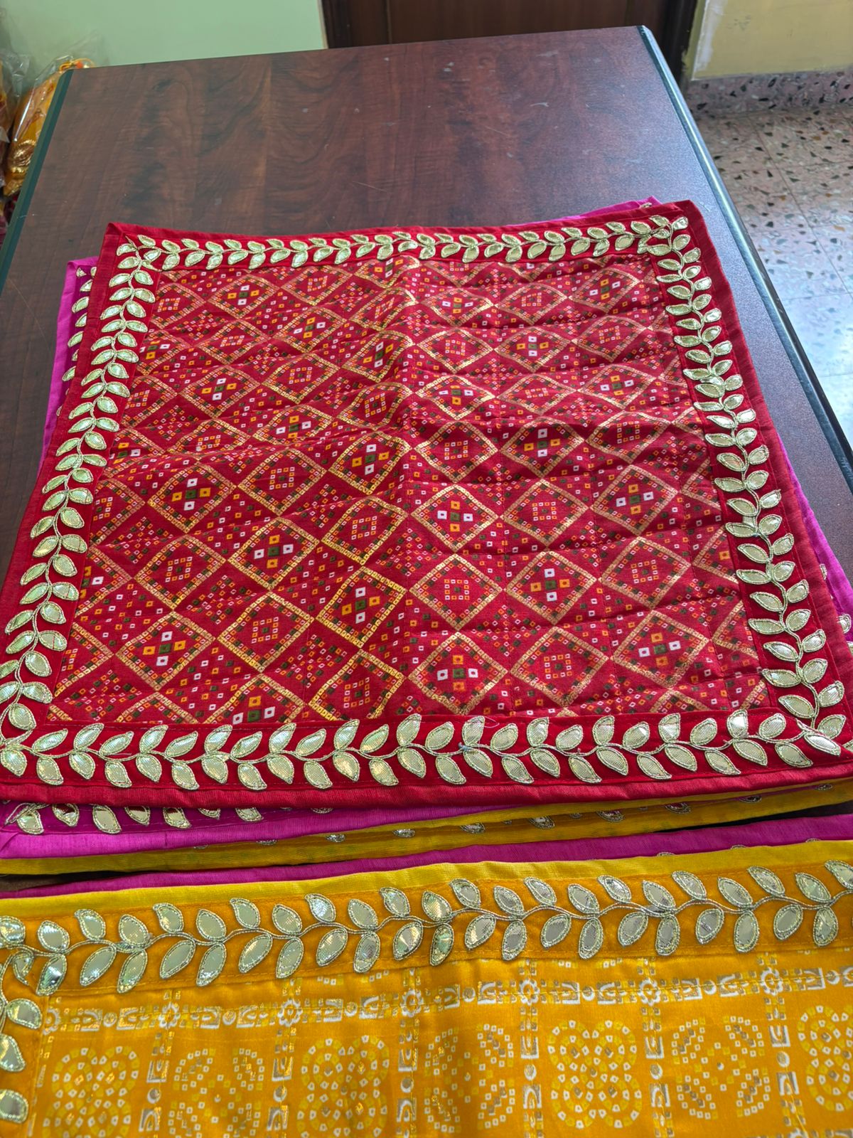 Gharchola with Gota Border Aasan (Pack of 2) - Image 6