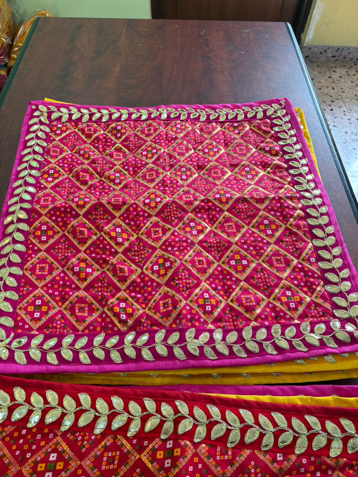 Gharchola with Gota Border Aasan (Pack of 2) - Image 5