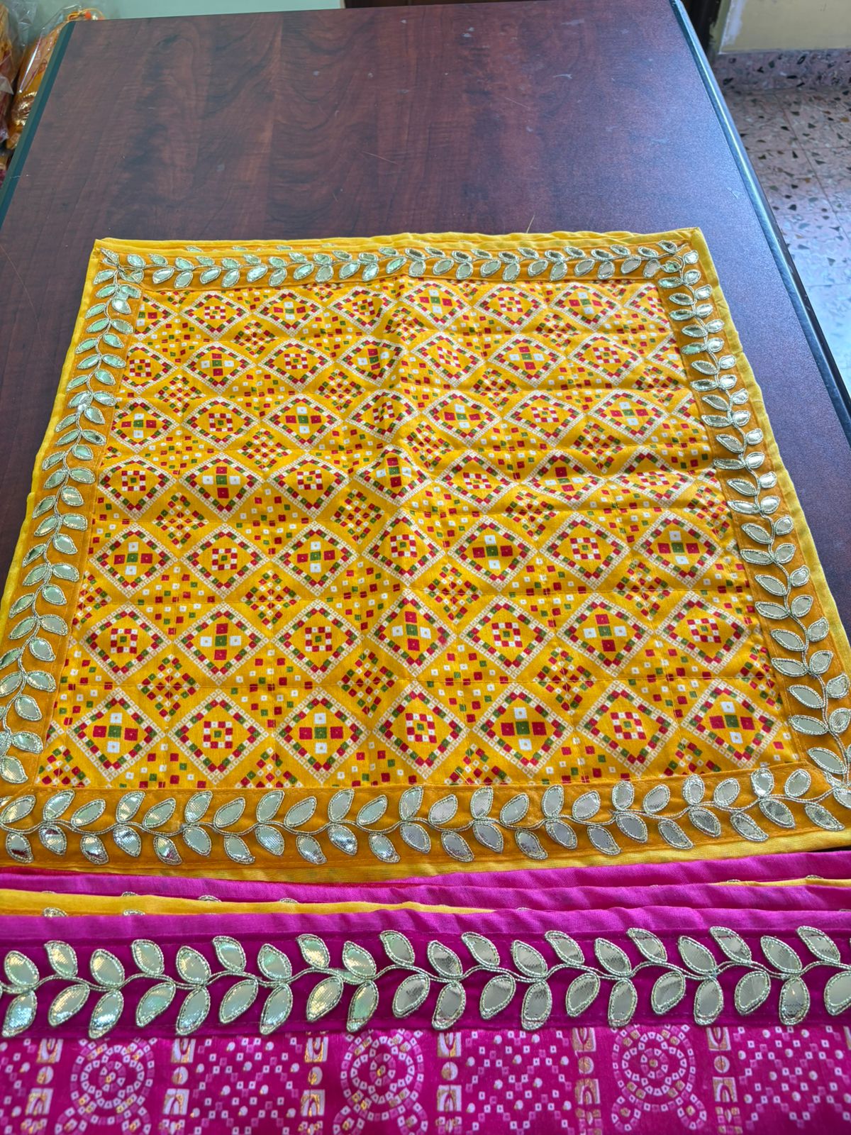 Gharchola with Gota Border Aasan (Pack of 2) - Image 4