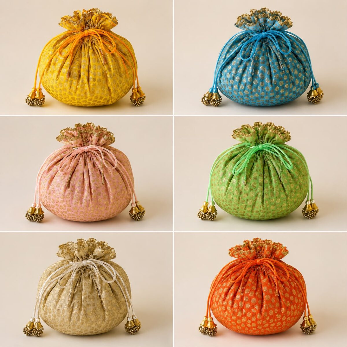Banarsi scrunchy potli (pack of 10)