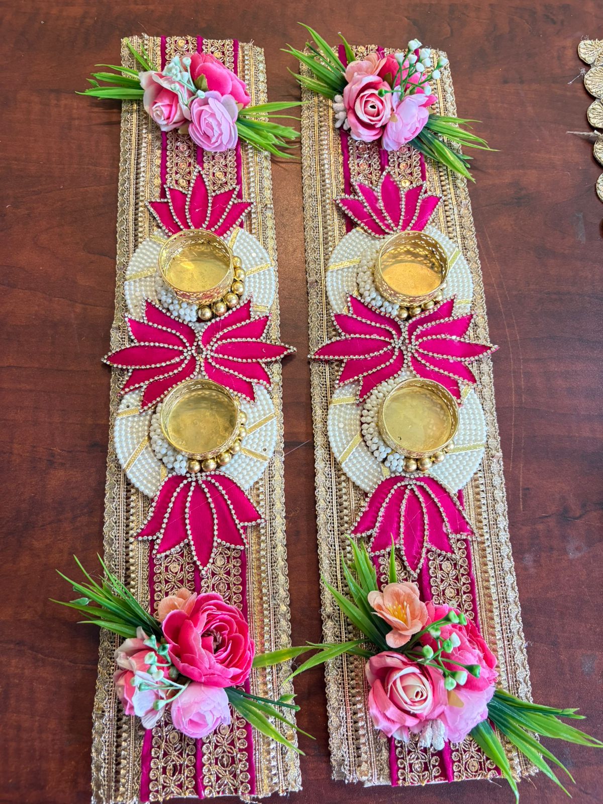 Pink Lotus table runner (set of 2 )