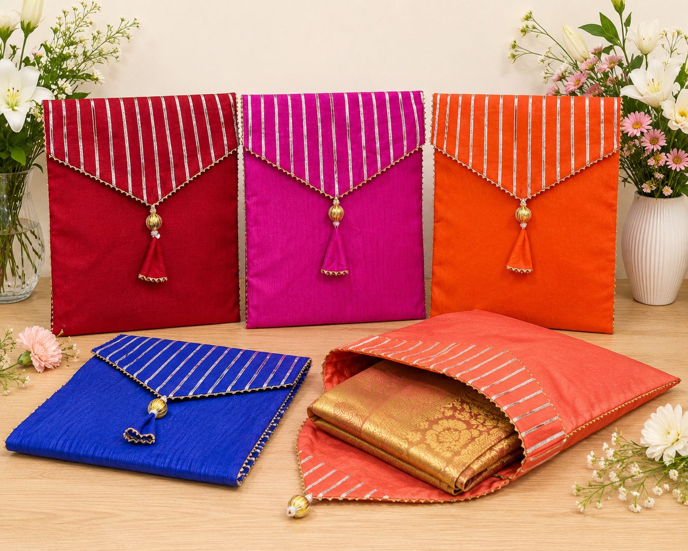 Silk Gota Saree Cover (Pack of 10) - Image 5