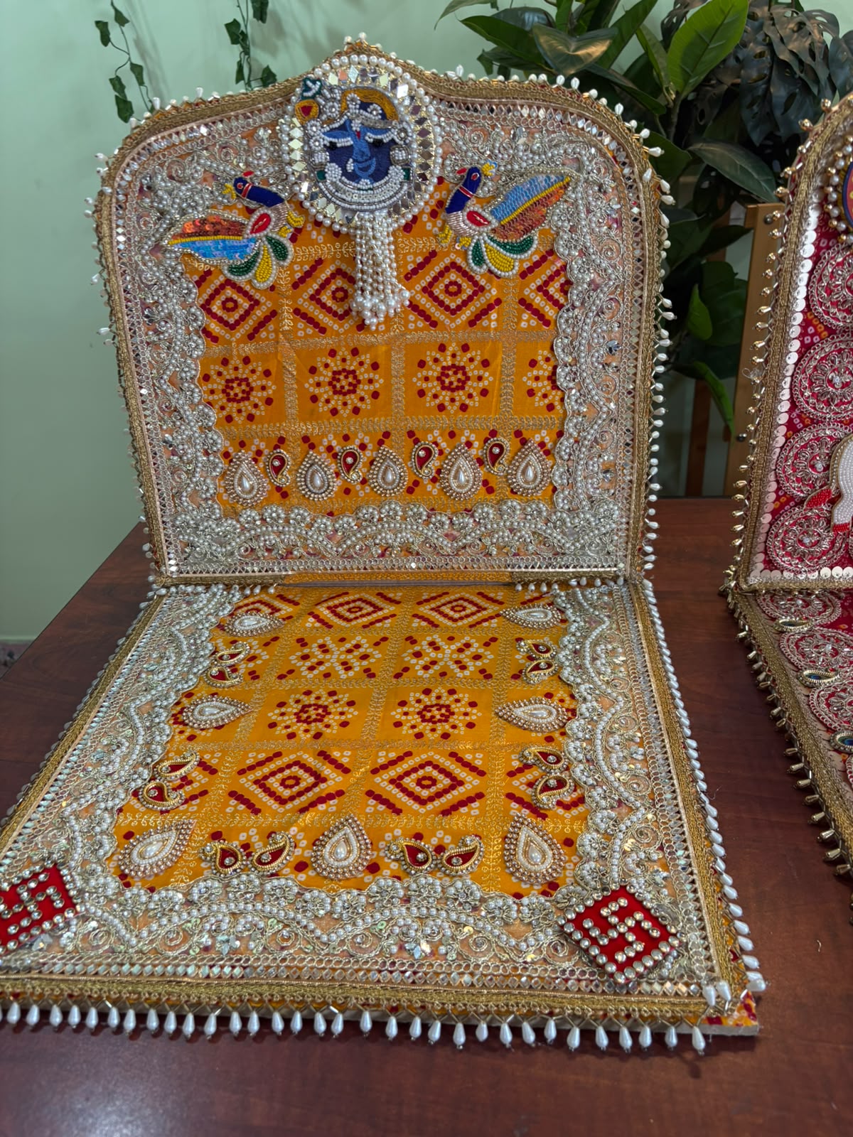 Yellow Krishna backdrop (16 X 16 inches ) - Image 5