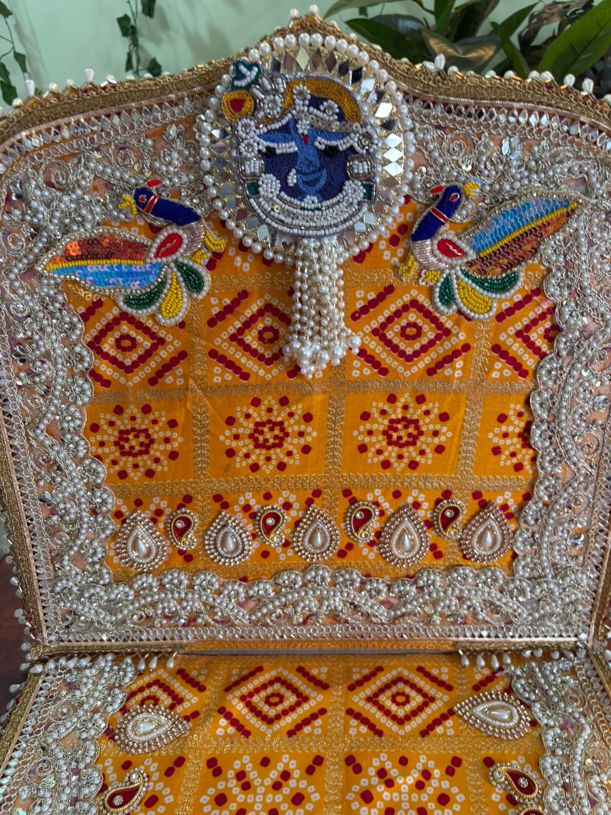 Yellow Krishna backdrop (16 X 16 inches ) - Image 4