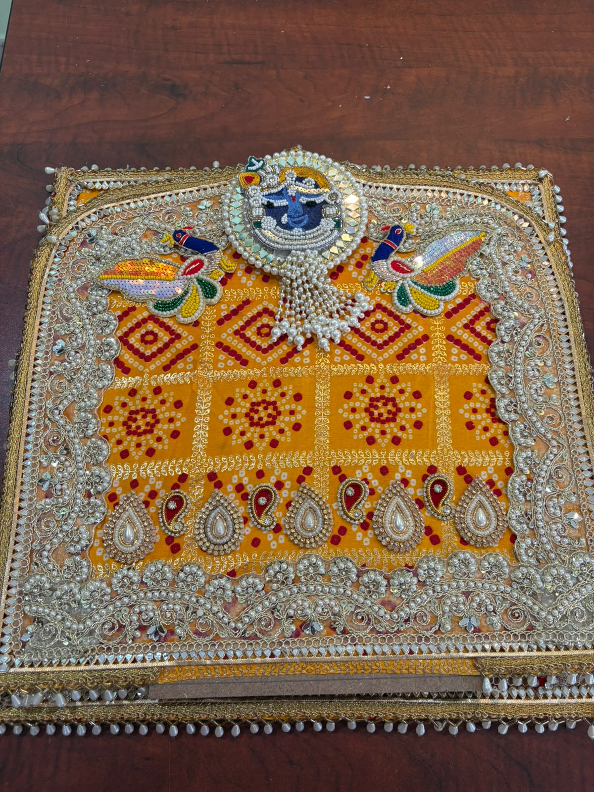 Yellow Krishna backdrop (16 X 16 inches ) - Image 3