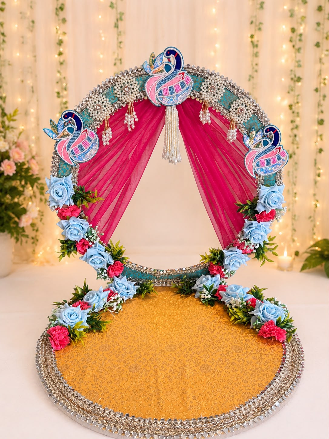 Blue/Pink Curtain round mandap (16 X 16) - Image 2