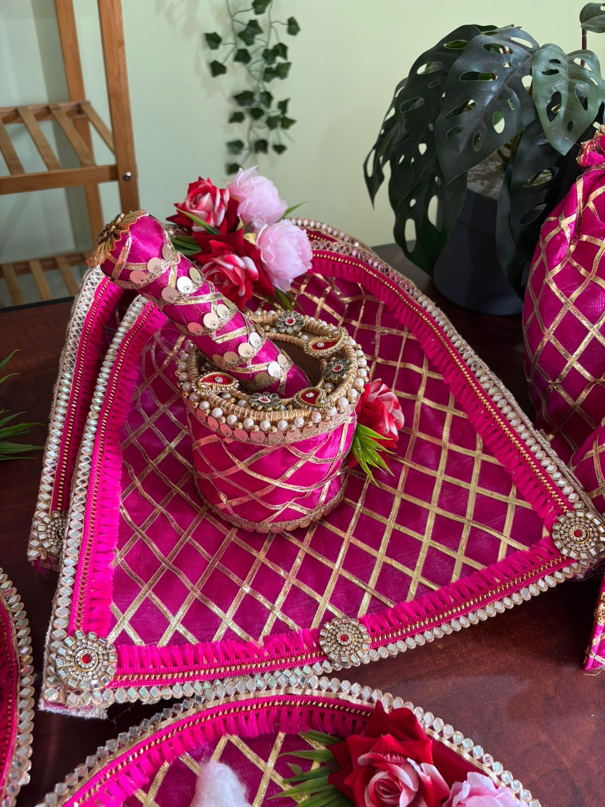 Rani Pink Wedding ritual set of 8 pcs - Image 3
