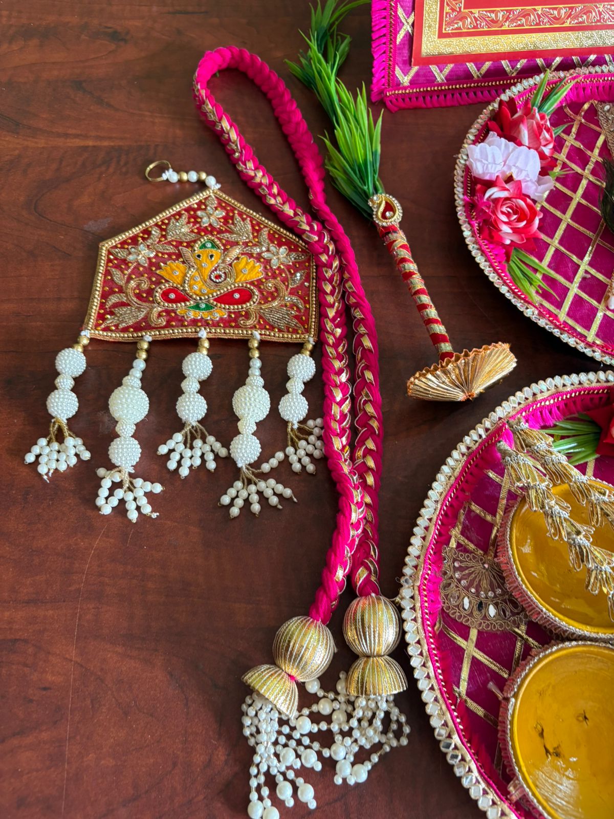 Rani Pink Wedding ritual set of 8 pcs - Image 5