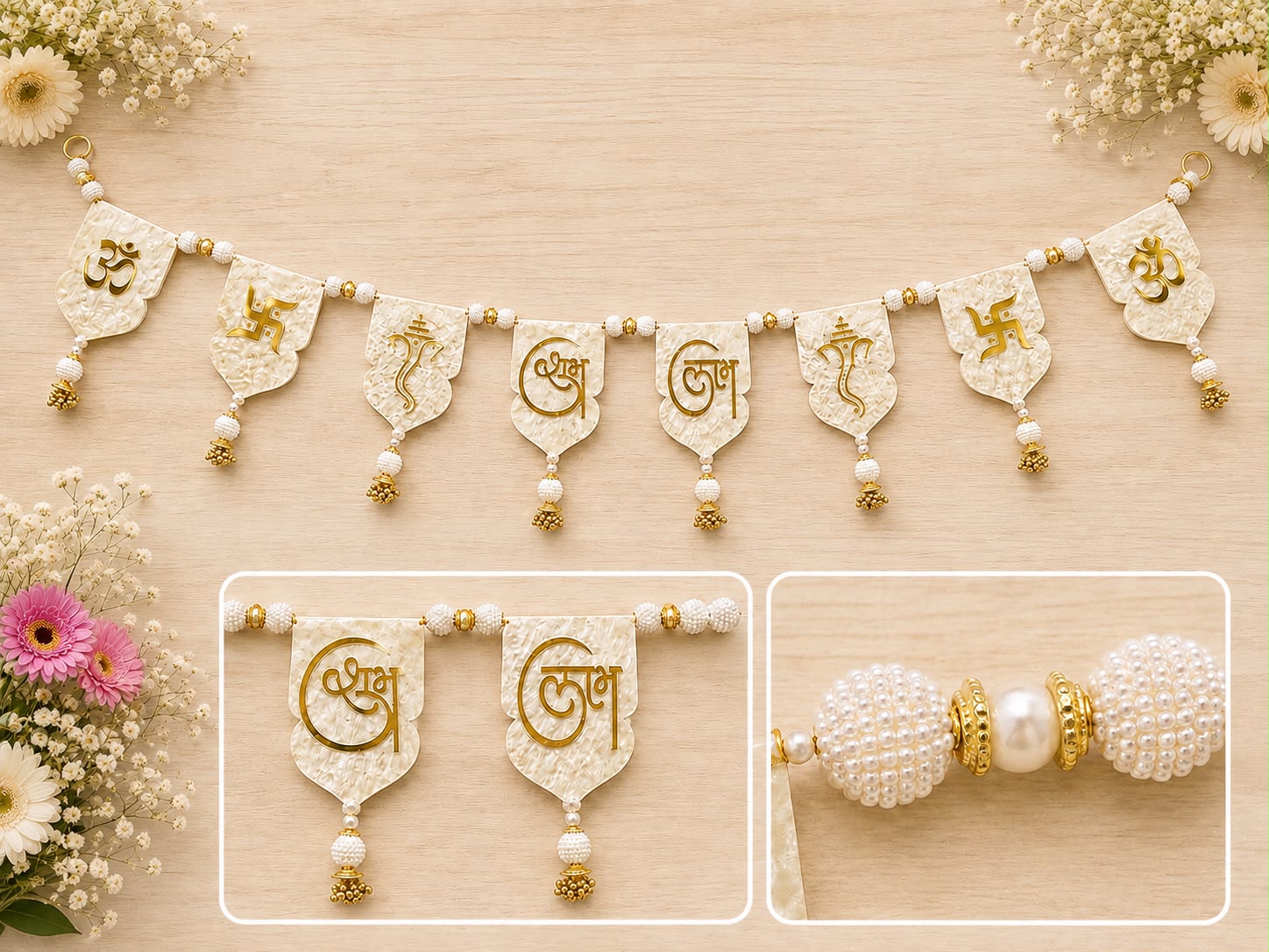 Pearl white Elegant Resin base bandanwar - Image 3