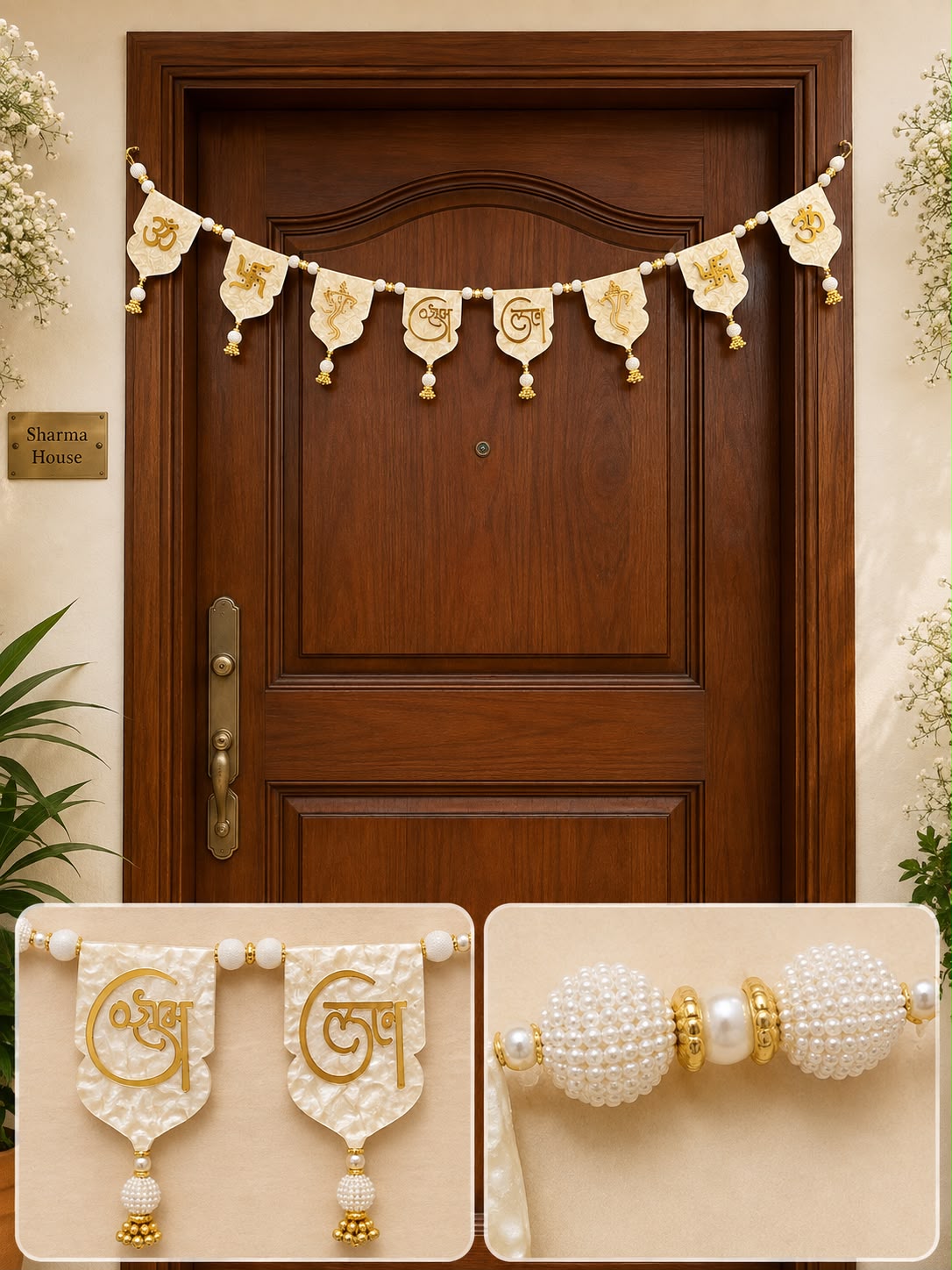 Pearl white Elegant Resin base bandanwar - Image 2