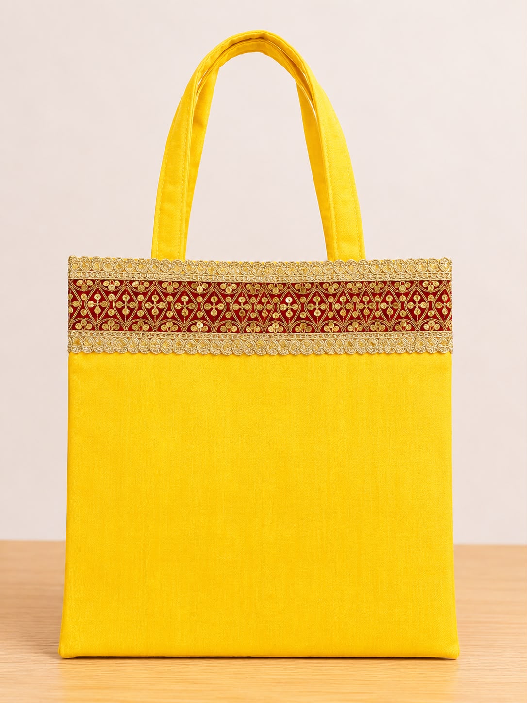 Soft silk dupian bags with zari border 12 BY 12 inches (pack of 10) - Image 5